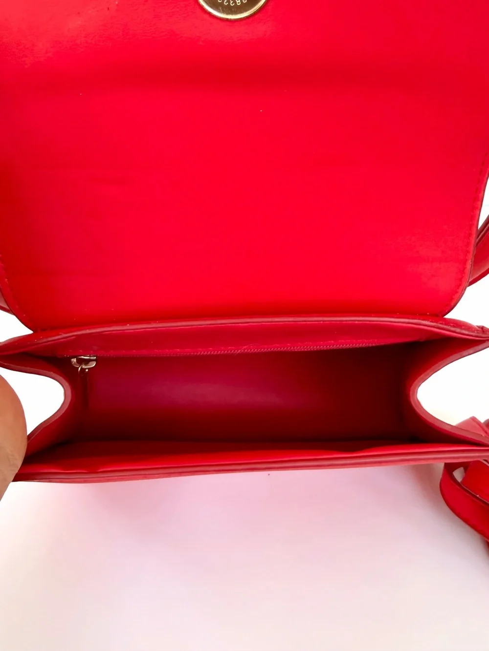 Red Mini Flap Top-Handle Crossbody Bag Gold Chain
